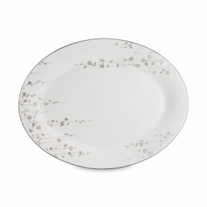 Блюдо овальное, 38 х 28 см, фарфор, белый, декор, серия Willow, MIKASA, США, Блюда из фарфора