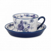 Пара чайная, 250 мл, фарфор, белый, синий, серия London Pottery, KITCHEN CRAFT, Великобритания, KITCHEN CRAFT (Великобритания)