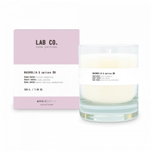 Ароматическая свеча «Magnolia and Spices», в стеклянном стакане, 40 часов, воск, серия Lab Co, AMBIENTAIR, Испания, Свечи