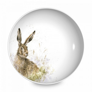 Тарелка для пасты «Забавная фауна Заяц», 22 см, костяной фарфор, белый, декор, серия Wrendale Designs, ROYAL WORCESTER, Великобритания, ROYAL WORCESTER (Великобритания)