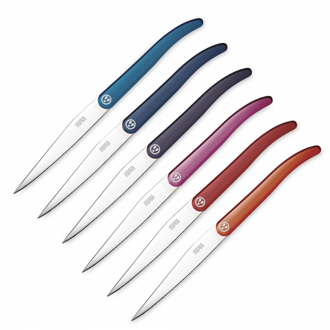 Набор из 6-ти ножей для стейка, 11 см, разноцветная рукоять, серия Laguiole Sens, TARRERIAS BONJEAN, Франция