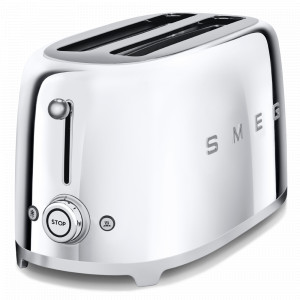 Тостер на 4 хлебца, нержавеющая сталь, пластик, 21,5 x 39,4 x 20,8 см, хром, SMEG, Италия, SMEG (Италия)