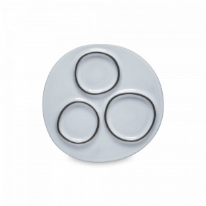 Менажница круглая на 3 секции Salt of the sea, 20 см, керамика, серый, серия Ambar, COSTA NOVA, Португалия, Менажницы