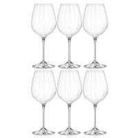 Набор из 6-ти бокалов для красного вина, 450 мл, хрустальное стекло, серия Optic, RCR, Италия