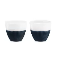 Набор из 2 стаканов для чая, 250 мл, фарфор, силикон, белый, темно-синий, серия Anytime, VIVA Scandinavia, Дания, 