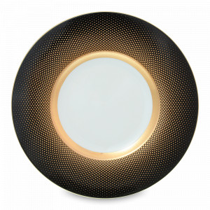 Блюдо круглое Black Gold, 32 см, фарфор, черный, золотой, серия Constanza Rio, FALKENPORZELLAN, Германия, Блюда из фарфора