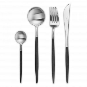 Набор столовых приборов на 12 персон, 72 предмета, матовая полировка, черная ручка, серия Goa, CUTIPOL, Португалия, Серия Goa CUTIPOL