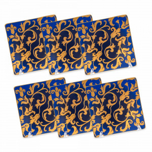 Набор из 6-ти розеток Blueshade Gold, 12 см, фарфор, синий, золотой, серия Tosca, FALKENPORZELLAN, Германия, Соусники набор