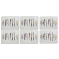 Набор из 6-ти подстановочных салфеток Feathers, 30 х 23 см, пробка, декор, CREATIVE TOPS, Великобритания