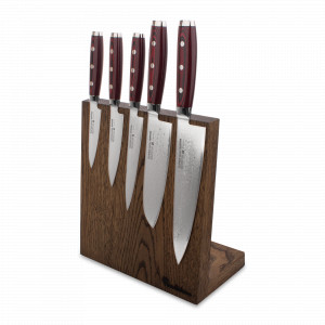 Набор из 5-ти кухонных ножей на подставке из дуба, серия GOU 161, YAXELL, Япония, YAXELL (Япония)