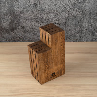 Подставка дубовая под 6 ножей, темно-коричневый, UNECA, Россия_00812990062697763676.jpg