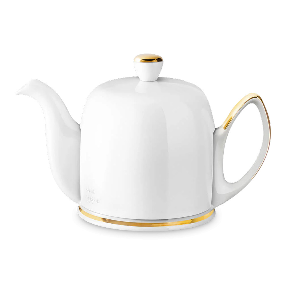 Чайник заварочный с колпаком, 700 мл, фарфор, белый, золотой, серия Salam, GUY DEGRENNE, Франция