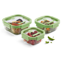 Набор из 3-х пищевых квадратных контейнеров, стекло, силикон, зеленый, серия At Home, LEKUE, Испания_00819240052170105346.jpg