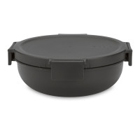 Ланч-бокс салатник, 21 см, 1.3 л, пластик, антрацит, серия Make & Take, BRABANTIA, Бельгия