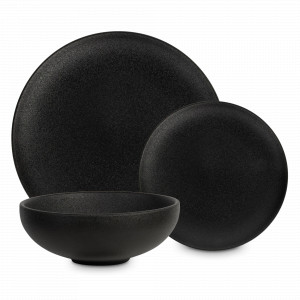 Сервиз обеденный на 4 персоны Caviar Galaxy, 12 предметов, фарфор, черный матовый, серия Икра, MAXWELL WILLIAMS, Австралия, MAXWELL & WILLIAMS (Австралия)