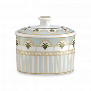 Сахарница Елочки, 10 см, 300 мл, фарфор, серо-зеленый, декор, серия Rosita, Pozzi Milano 1876, Италия, Сахарницы