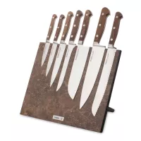 Набор кухонных ножей, 7 штук, на магнитной подставке ComposeEat, серия Classic Walnut, BERGER CUTLERY, Германия, 