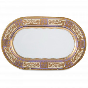 Блюдо овальное Violet Creme Gold, 36 х 23 см, фарфор, фиолетовый, золотой, серия Diadem, FALKENPORZELLAN, Германия, Скидка до -30% на фарфор FALKENPORZELLAN