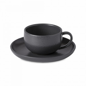 Пара чайная Seed Grey, 220 мл, керамика, антрацит, серия Pacifica, COSTA NOVA, Португалия, Чайные пары