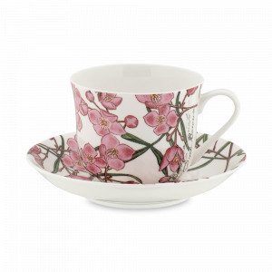 Пара чайная Борония, 480 мл, костяной фарфор, белый, декор, серия Ботанический сад, MAXWELL WILLIAMS, Австралия, MAXWELL & WILLIAMS (Австралия)