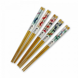 Набор из 5-ти пар палочек для еды, 22.5 см, бамбук, бежевый, декор, ROOMERS TABLEWARE, Нидерланды, Палочки для суши