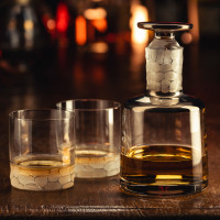 Набор для виски: штоф, 750 мл, 2 стакана, 400 мл, цвет декора-платиновый, серия Hamilton, EISCH, Германия_00814470035138322547.jpg