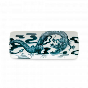 Блюдо прямоугольное Dragon, 28.5 х 14 см, керамика, белый, декор, серия Japonism, TOKYO DESIGN, Нидерланды, Блюда сервировочные, менажницы