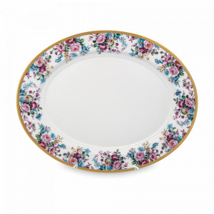 Блюдо овальное Gold, 36 х 23 см, фарфор, белый, декор, серия PBC-Carinzia, FALKENPORZELLAN, Германия, Скидка до -30% на фарфор FALKENPORZELLAN