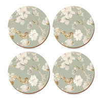 Набор из 4-х подстановочных салфеток Duck Egg Floral, 12 см, пробка, декор, CREATIVE TOPS, Великобритания