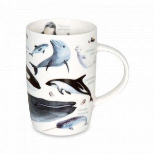 Кружка «Морские млекопитающие, Мария Мелер», 540 мл, костяной фарфор, белый, KOENITZ, Германия, Большие кружки