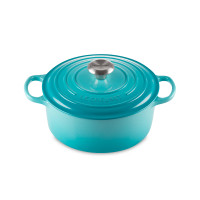 Кастрюля с крышкой , 4,2 л, 24 см, чугун, бирюзовый, серия CARIBBEAN, LE CREUSET, Франция