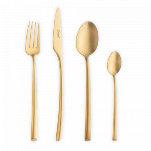 Набор столовых приборов на 12 персон, 72 предметов, матовое покрытие, золотистый, серия Mezzo, CUTIPOL, Португалия, Серия Mezzo CUTIPOL