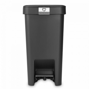 Ведро для мусора с крышкой, 25 л, пластик, тёмно-серый, серия Step Up, BRABANTIA, Бельгия, BRABANTIA (Бельгия)