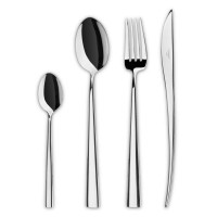 Набор столовых приборов на 6 персон, 24 предмета, стальной, серия Duna Bright, CUTIPOL, Португалия