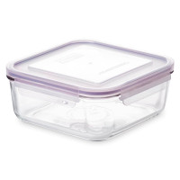Контейнер квадратный стеклянный, 2.6 л, стекло, фиолетовый, GLASSLOCK, Корея