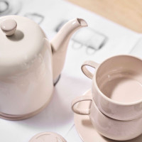 Чайник заварочный с колпаком, 700 мл, на 4 чашки, фарфор, нержавеющая сталь, бежевый, серия Salam, GUY DEGRENNE, Франция_00809440039325567037.jpg