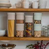 Контейнер для сыпучих продуктов, размер L, 1.35 - 1.6 л, пластик, силикон, оливковый, серия Flip Storage, LEKUE, Испания_00817020063792736940.jpg