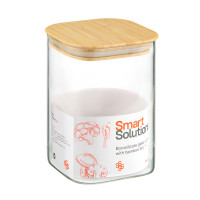 Банка для хранения, 1,1 л, боросиликатное стекло, бамбук, прозрачный, SMART SOLUTIONS, Россия_00811250044374106121.jpg