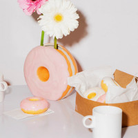 Подсвечник на одну свечу Donut, 7 см, керамика, розовый, серия Fast Food, DOIY, Испания_00819740050680042242.jpg