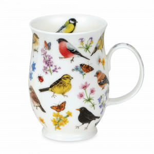 Кружка «Парк птиц Снегирь», 310 мл, костяной фарфор, декор, серия Suffolk, DUNOON, Великобритания, Кружки фарфоровые 300 мл.