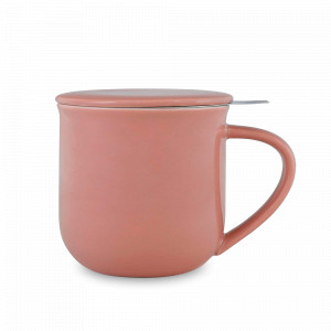 Кружка с ситечком и крышкой Eva, 350 мл, фарфор, нержавеющая сталь, розовый, серия Minima, VIVA Scandinavia, Дания, Кружки с крышкой