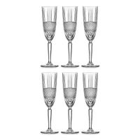 Набор из 6-ти бокалов для шампанского, 190 мл, хрустальное стекло, серия Brillante, RCR, Италия, 