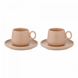 Набор из 2-х кофейных пар, 120 мл, фарфор, бежевый, серия Essential, TKANO, Россия, TKANO (Россия)