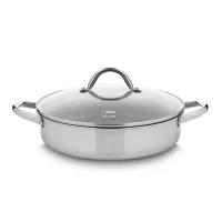 Сотейник с антипригарным покрытием и стеклянной крышкой, 28 см, 3.6 л, нержавеющая сталь, серия Relief, ELO, Германия, 