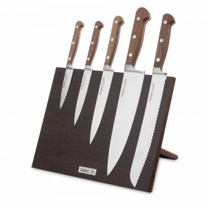 Набор кухонных ножей, 5 штук, на магнитной подставке ComposeEat, серия Classic Walnut, BERGER CUTLERY, Германия, Набор кухонных ножей премиум