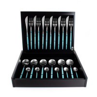 Набор столовых приборов на 6 персон, 24 предм., серия GOA matte turquoise, CUTIPOL, Португалия_00802520056485602899.jpg