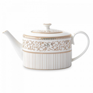 Чайник заварочный, 1.2 л, фарфор, белый, золотой, серия Golden, Pozzi Milano 1876, Италия, Заварочные чайники из Италии