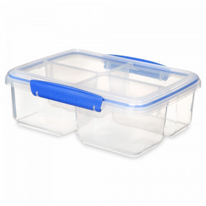 Контейнер четырехсекционный, 1,74 л, пластик, синий, серия Klip It, SISTEMA, Новая Зеландия, SISTEMA (Новая Зеландия)