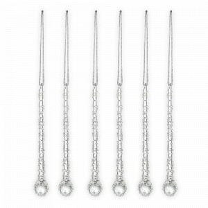 Набор из 6-х ёлочных украшений Сосульки Icy sparkles, 17.5 см, стекло, серия New Year Essential, TKANO, Россия, Декор для дома TKANO