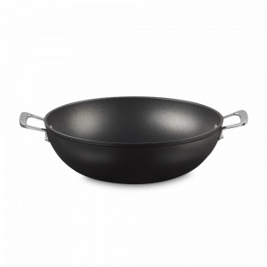 Вок с антипригарным покрытием, 32 см, алюминий, черный, серия No Colour, LE CREUSET, Франция, LE CREUSET (Франция)